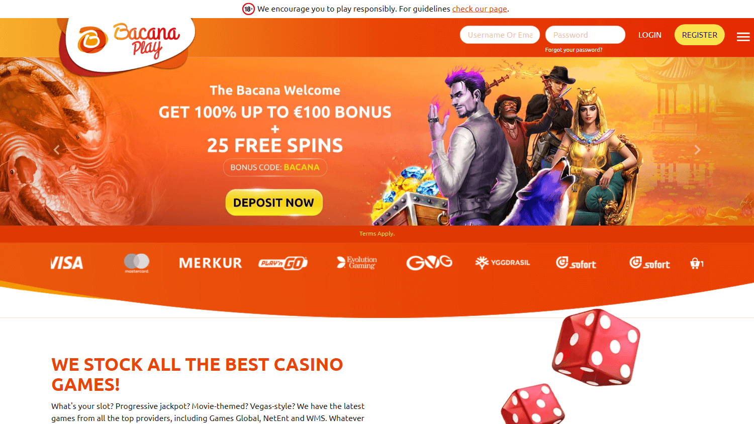 BacanaPlay Casino Desktop screenshot