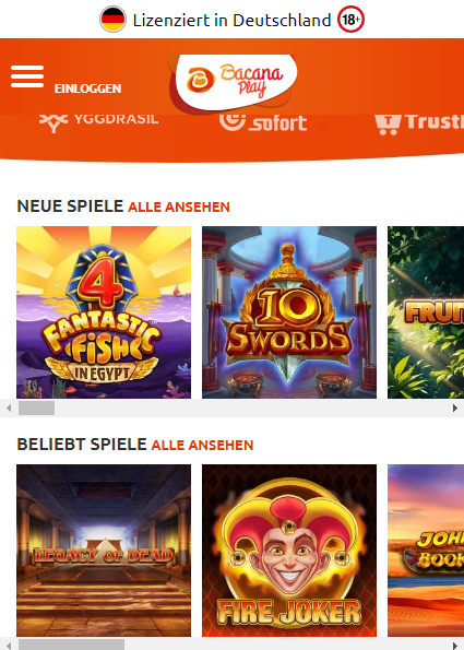 BacanaPlay Casino Mobile screenshot